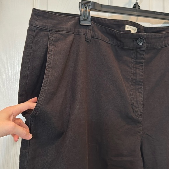 NWT Eileen Fisher Black High Waisted Cotton Hemp Tapered Ankle Pant Size 22 - Picture 5 of 11